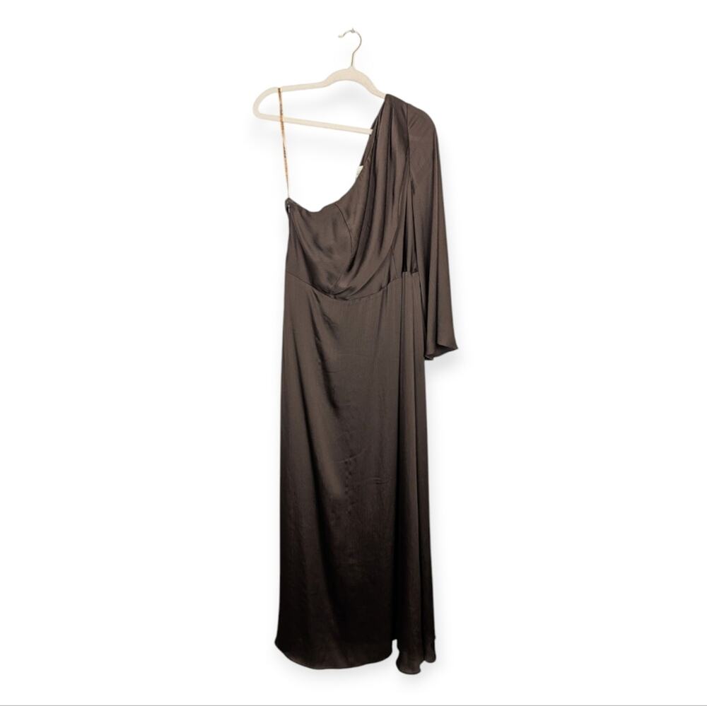 Sachin & Babi Keely Brown One Shoulder Evening Gown Size 16
